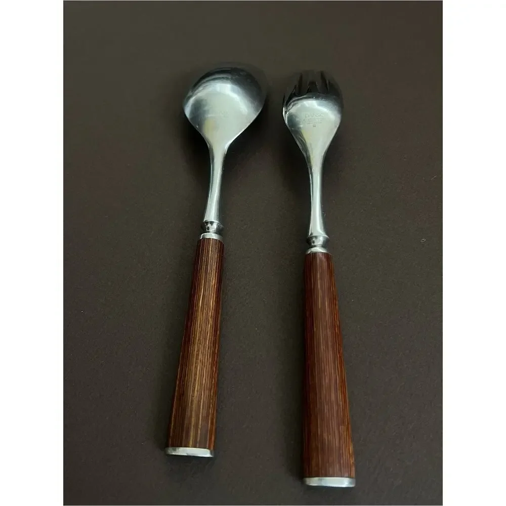 Vintage Dansk Wood Handle Serving Set